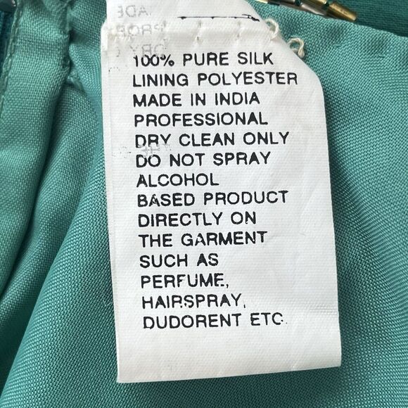 Carina Vintage Silk Top Tunic Women’s XL Beading Sequins Pearls Scalloped Trim - Picture 9 of 9